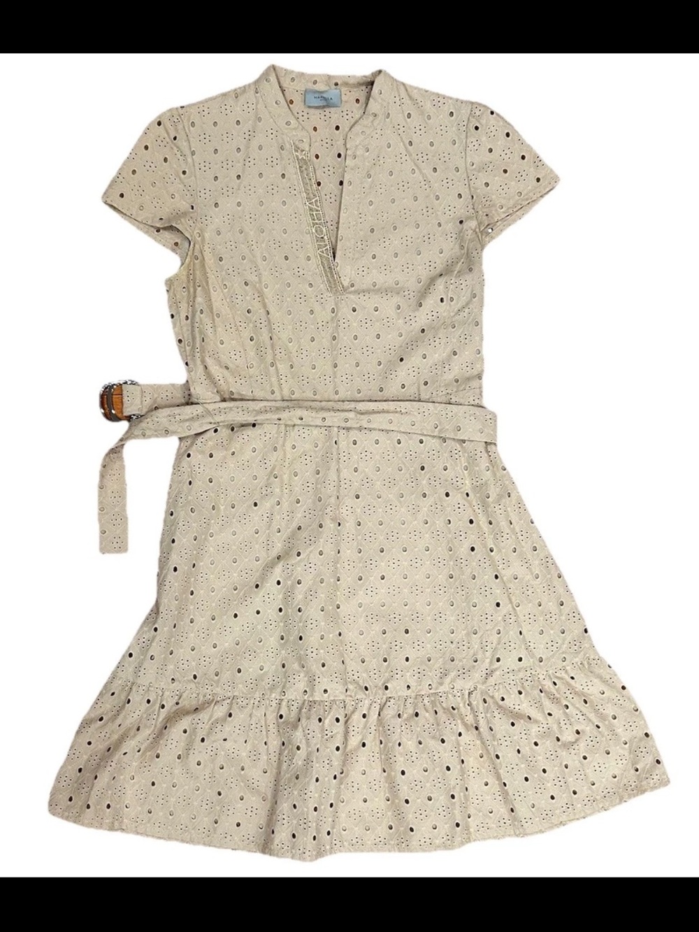 Marella Sport Dress Women’s Size 4 Tan Business Mid Length Belted